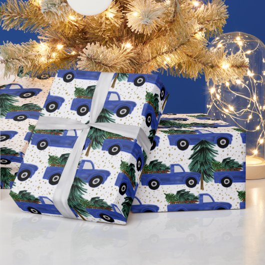 Festliches Weihnachtsliegefahrzeug mit gekacheltem Geschenkpapier (Feiertage)