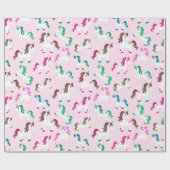 Festliches Weihnachtsmondmuster Geschenkpapier (Flach)