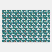 Festliches Weihnachtsmoosenmuster Geschenkpapier Set (Vorderseite 2)