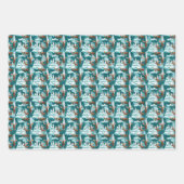 Festliches Weihnachtsmoosenmuster Geschenkpapier Set (Vorderseite)