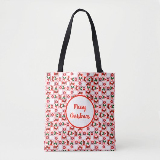 Festliches Weihnachtsmuster Tasche (Vorderseite)