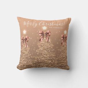 Festliches Weihnachtsroségoldene Weihnachtsbäume N Kissen
