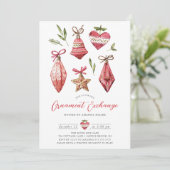 Festliches Weihnachtsschmuckstück Party Einladung (Stehend Vorderseite)