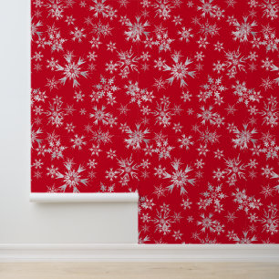 Festliches Weihnachtsschneeflockenmuster Tapete