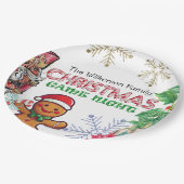 Festliches Weihnachtsspiel Night Party Pappteller (Schrägansicht)