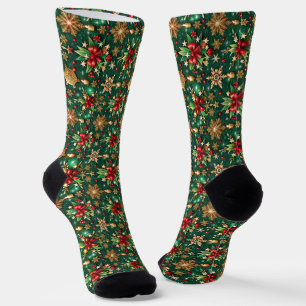 Festliches Weihnachtsthema nahtloses Muster Socken
