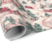 Festliches Weihnachtszug-Muster Geschenkpapier (Rolleneckpunkt)