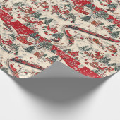 Festliches Weihnachtszug-Muster Geschenkpapier (Ecke)
