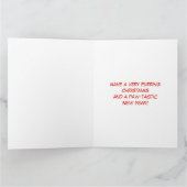 Festliches White Kitten in einer Weihnachtsmannmüt Karte (Innenseite)