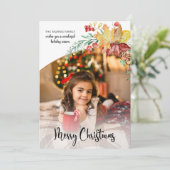 Festliches Winter-botanisches Foto Feiertagskarte (Stehend Vorderseite)