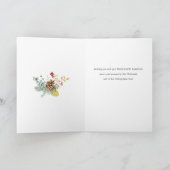 Festliches Winter-botanisches Foto Feiertagskarte (Innenseite)