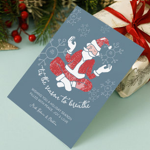 Festliches Yoga Santa Saison zum Atmen Feiertagskarte