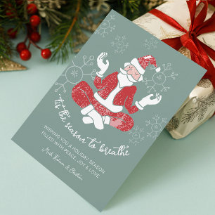 Festliches Yoga Santa Saison zum Atmen Feiertagskarte