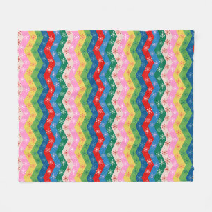 Festliches Zickzack-Band Fleece-Decke Fleecedecke