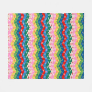 Festliches Zickzack-Band Fleece-Decke Fleecedecke