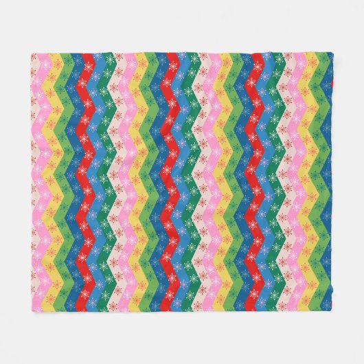 Festliches Zickzack-Band Fleece-Decke Fleecedecke (Vorderseite (Horizontal))