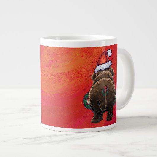 Festmastodon auf Rot Jumbo-Tasse (Vorderseite Rechts)