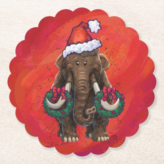 Festmastodon auf Rot Untersetzer (Vorderseite)