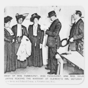 Festnahme von Frau Pankhurst Quadratischer Aufkleber