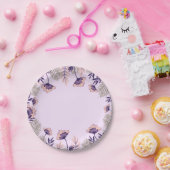 Festpapierplatte mit einem zarten Blumenmuster Pappteller (Party)