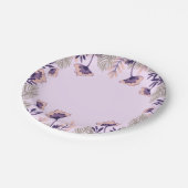 Festpapierplatte mit einem zarten Blumenmuster Pappteller (Schrägansicht)