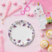Festpapierplatte mit einem zarten Blumenmuster Pappteller (Party)
