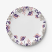 Festpapierplatte mit einem zarten Blumenmuster Pappteller (Vorderseite)
