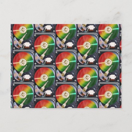 Festplatten-Collage Postkarte (Vorderseite)