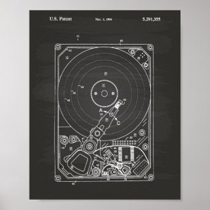 Festplattenlaufwerk 1994 Patentkunst Tafel Poster