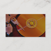 Festplattenlaufwerk mit goldener Servierplatte Visitenkarte (Rückseite)