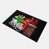 Festsitzender Weihnachtsmann-Türmatte Fußmatte (Schrägansicht)