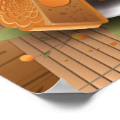 Festspiele Mitte des Herbstes Kaninchen, Mondkuche Poster (Ecke)