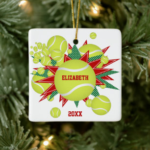 Festsport Red Green Tennisball Blowout Keramikornament