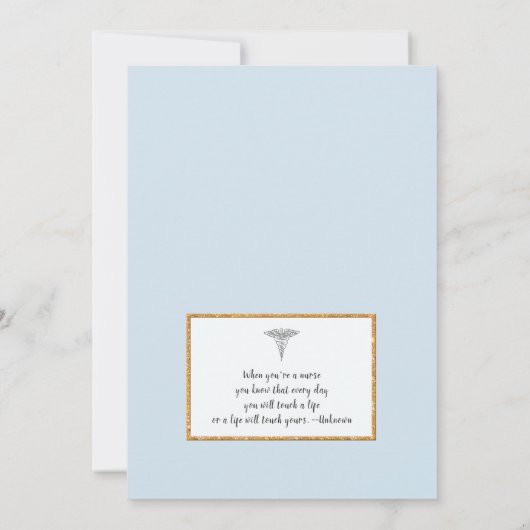 Feststeckende Imitat-Goldpunkt-Krankenschwester, Einladung (Rückseite)