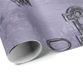 Feststell- und Schlüsselverriegelung Lila | Vintag Geschenkpapier (Rolleneckpunkt)