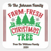 Feststicker für Weihnachtsgeschenke Quadratischer Aufkleber (Vorderseite)