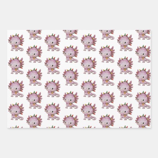 Feststoff Axolotl Geschenkpapier Set (Vorderseite 3)