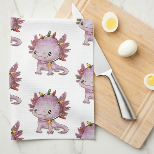 Feststoff Axolotl Geschirrtuch (Viertel Falte)