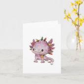 Feststoff Axolotl Karte (Gelbe Blume)