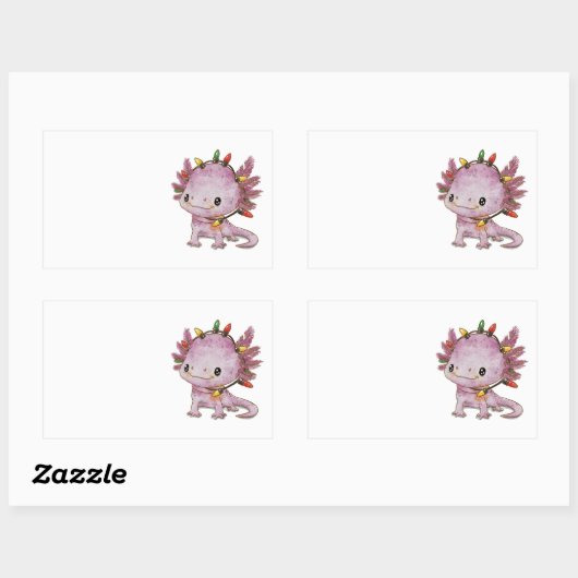 Feststoff Axolotl Rechteckiger Aufkleber (Blatt)