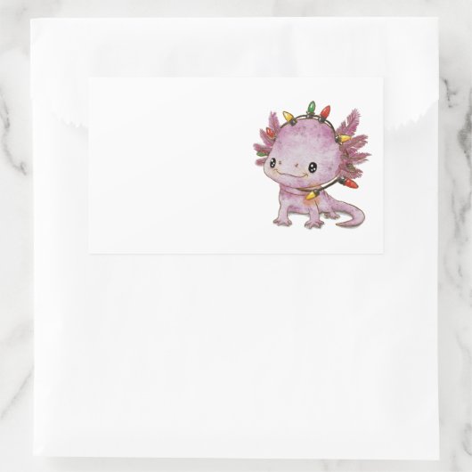 Feststoff Axolotl Rechteckiger Aufkleber (Tasche)