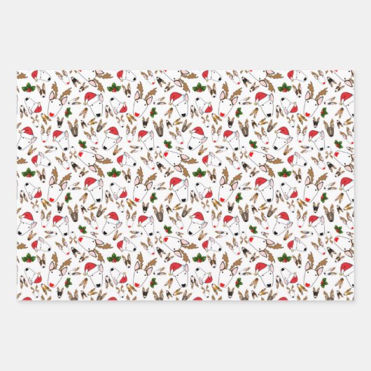 Feststoffe auf weißem Umhüllungspapier Geschenkpapier Set (Vorderseite)