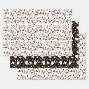 Feststoffe auf weißem Umhüllungspapier Geschenkpapier Set