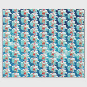 Festsurfen Santa Beach Afroamerikaner Geschenkpapier (Flach)