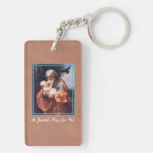 Festtag des hl. Josef mit Säugling Jesus Schlüsselanhänger (Rückseite)