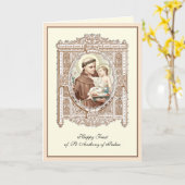 Festtag St. Anthony Padua Kind Jesus Card Karte (Gelbe Blume)