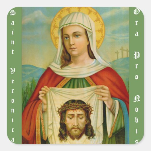 Festtag von Saint-Veronica 12. Juli Quadratischer Aufkleber (Vorderseite)