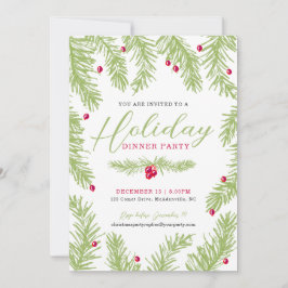 Festtagessen Party Tannenjacke Rote Beere Weihnach Einladung