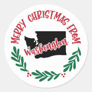 Festtagsaufkleber aus Washington Runder Aufkleber