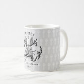 Festtagsbunny Etching Family Monogram Kaffeetasse (VorderseiteRechts)